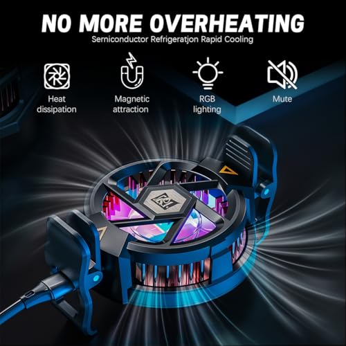 ZORBES® Phone Cooler with Detachable Clips Fan-Based Cooling for Mobile Magnetic RGB Gaming Rapid Cooling for Livestreaming Plug and Go 3PCS ZORBES® Phone Cooler with Detachable Clips Fan-Based Cooling for Mobile Magnetic RGB Gaming Rapid Cooling for Livestreaming Plug and Go 3PCS